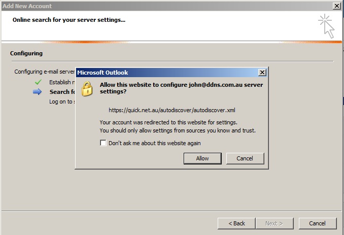 Outlook 2010 configure