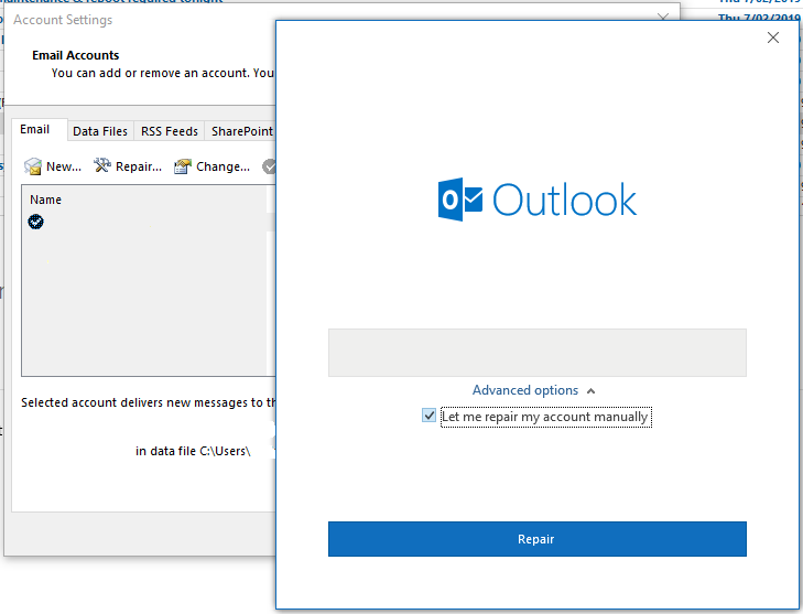 how to reinstall outlook mail