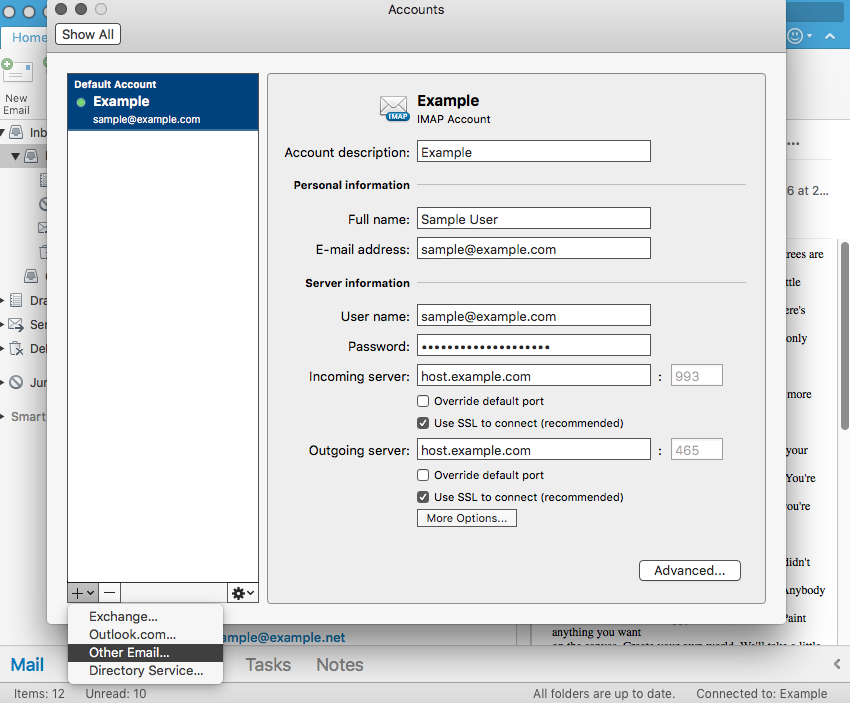 Outlook 2016 Mac Settings